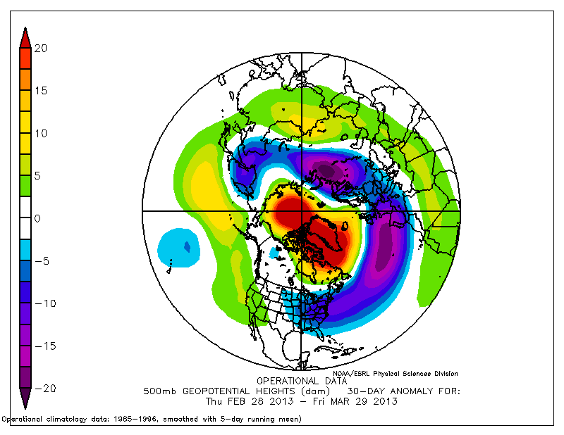 Marzo 2013 histórico en lluvias, análisis de anomalías