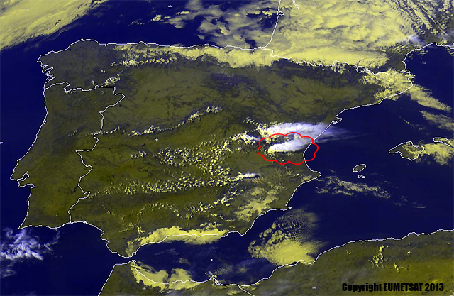 Supercélula en las proximidades de Requena y Utiel, Valencia