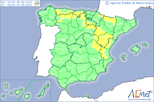Tormentas vespertinas localmente intensas durante los 3 próximos días