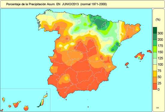 AEMET, junio de 2013. Fresco y algo seco en España