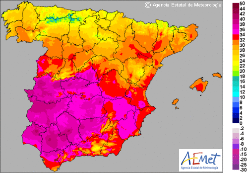 Nuevo ascenso de las temperaturas en la Peninsula Iberica