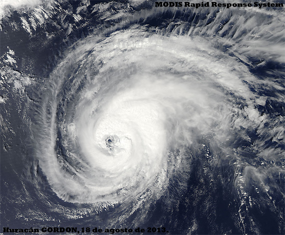 El huracan GORDON y la resaca marina del 21 de agosto de 2012 en las costas de Cadiz