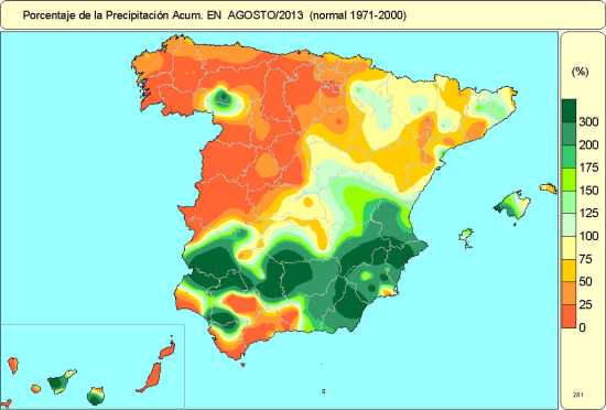 AEMET, agosto de 2013 en España: cálido y normal en precipitaciones