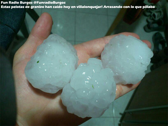 Pedrisco descomunal para octubre en la provincia de Burgos ayer, y más tormentas esta tarde