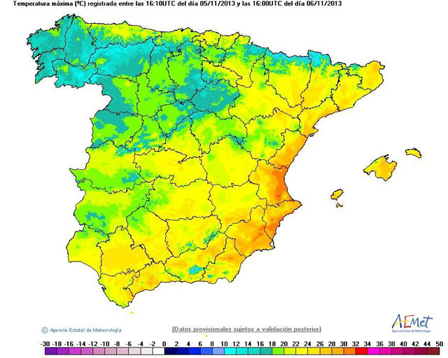 Temperaturas de record en el levante peninsular y Baleares