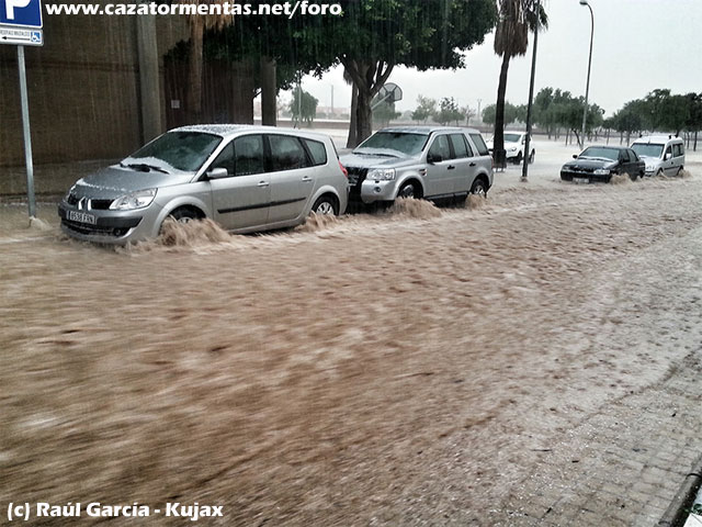 Precipitaciones torrenciales de lluvia y granizo en El Ejido, Almeria