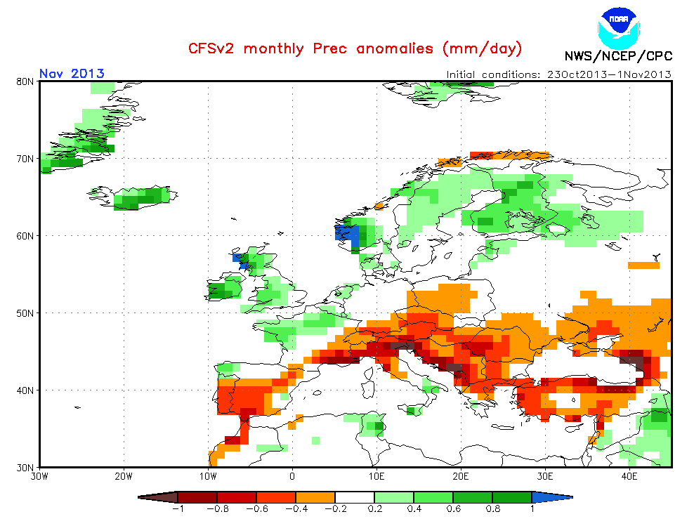 Perspectivas meteorologicas de este noviembre 2013 en curso