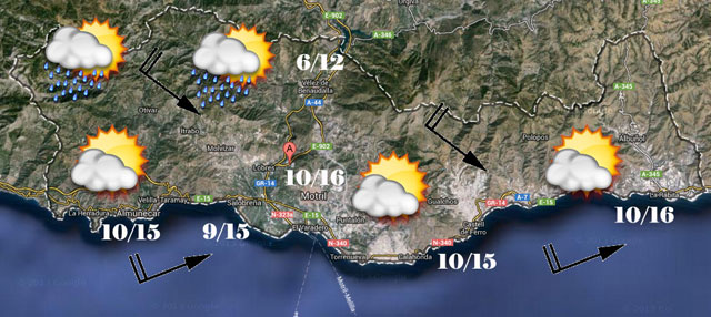 Nuevo frente frio barrera la Costa Tropical, previsiones 28 y 29 diciembre 2013
