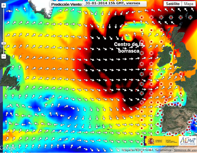Atlantico Norte nororiental, nuevo temporal y olas gigantes