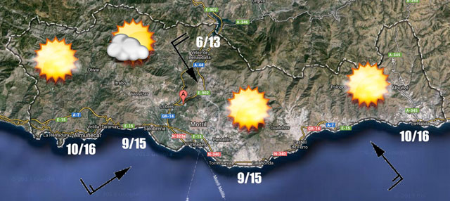 Prevision meteorologica 11 y 12 abril 2015, Costa Tropical granadina