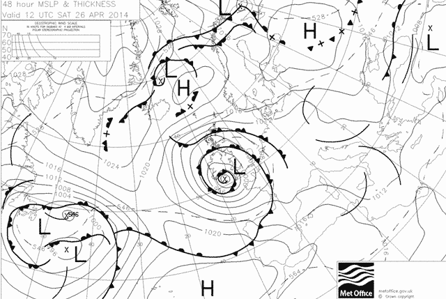 Prevision meteorologica 26 y 27 abril 2014, Costa Tropical granadina.