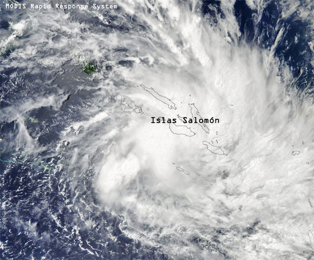 Islas Salomon, graves inundaciones ciclon tropical Ita en desarrollo