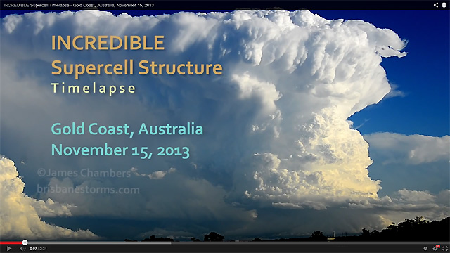 Costa Dorada, Australia, increible video timelapse de una supercelula