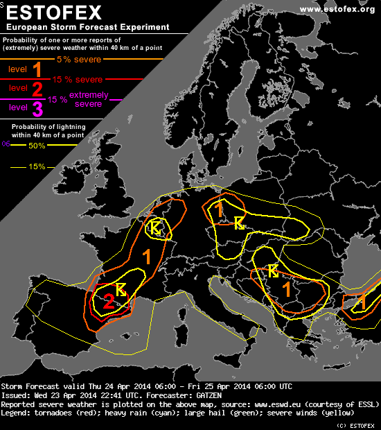 Riesgo de fuertes tormentas y granizo Navarra, Aragon y Cataluña