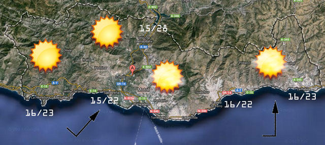 Prevision meteorologica 9 y 10 mayo 2015, Costa Tropical granadina