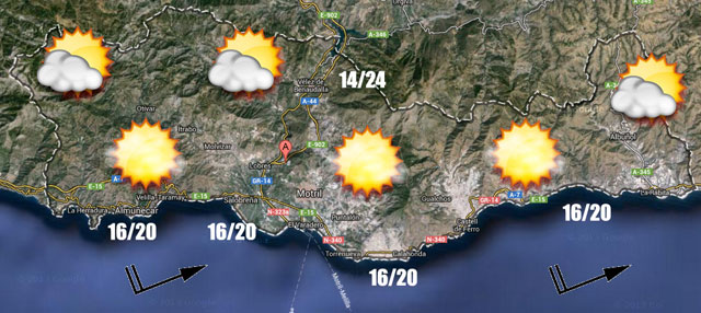 Prevision meteorologica 23 y 24 mayo 2015, Costa Tropical granadina
