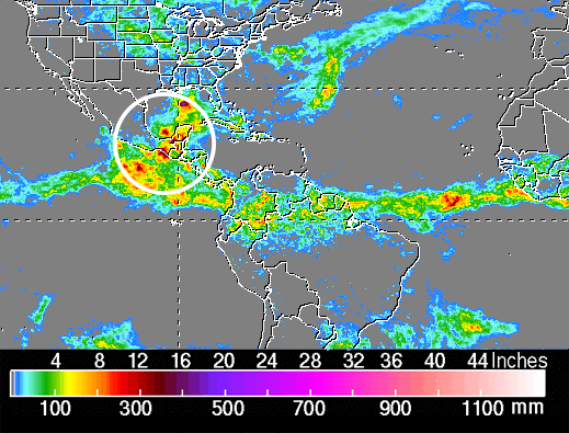 Sureste de Mexico y parte de Centroamerica azotadas por lluvias torrenciales