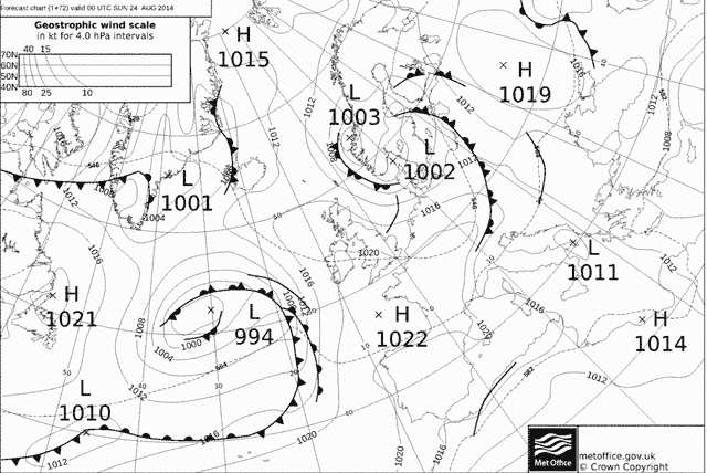 Prevision meteorologica 23 y 24 agosto 2014, Costa Tropical granadina.