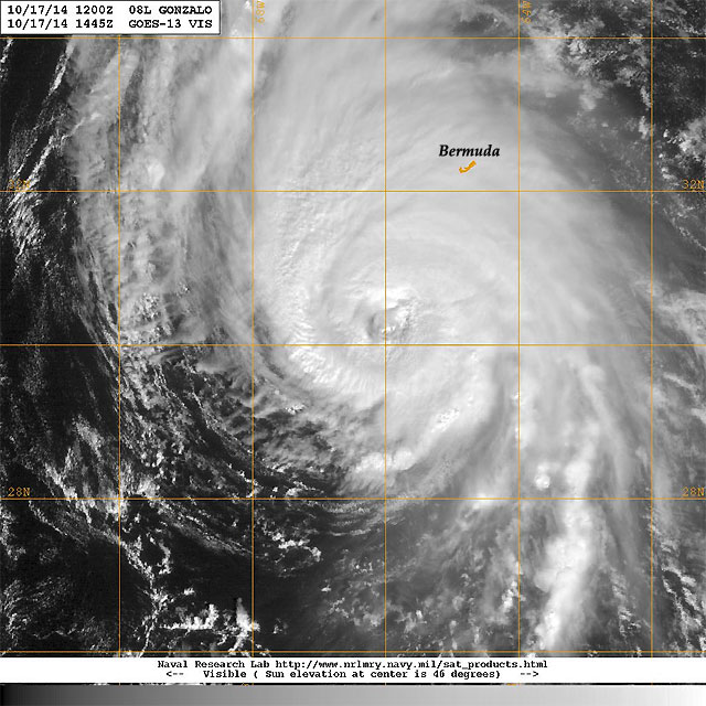 Bermuda, impacto inminente del gran huracan Gonzalo