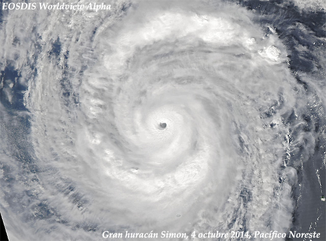 El secreto del gran huracan Simon, Pacifico noreste, octubre 2014