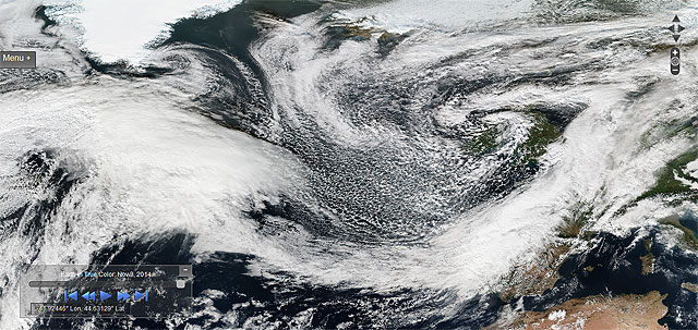 Chorro Polar y expansiones de masas aire polar y artico, caso 3 a 5 noviembre 2014