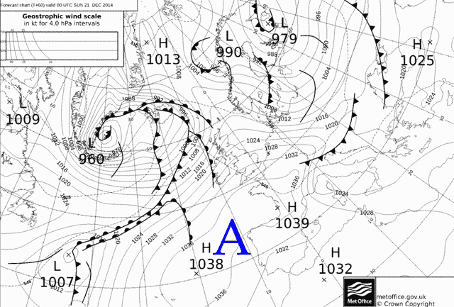 Prevision meteorologica 20 y 21 diciembre 2014, Costa Tropical granadina