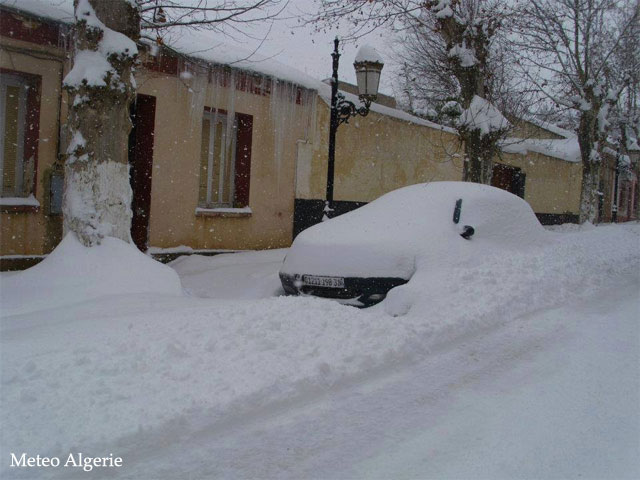 Copiosas nevadas en el norte de Argelia