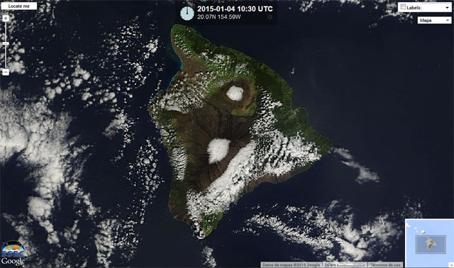 De nuevo la nieve visita los volcanes mas altos de Hawai