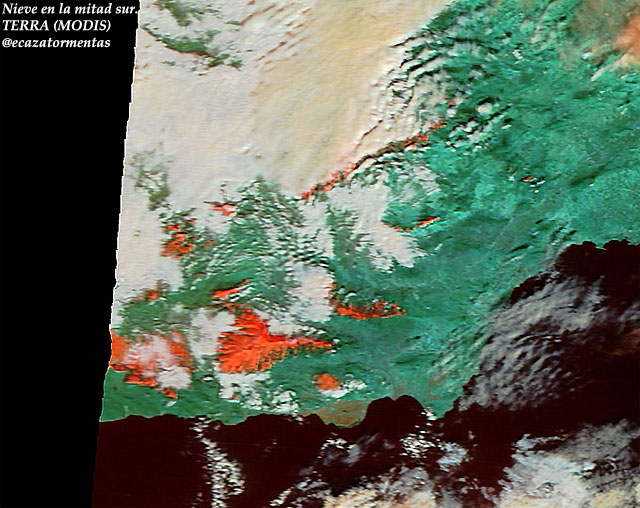 Nieve en Malaga y Granada, ultimos coletazos del temporal invernal