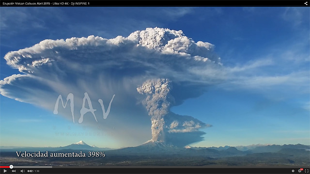 Extraordinaria erupcion del volcan Calbuco en Chile