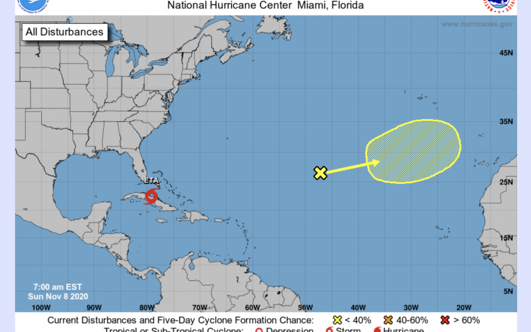 ¿Ciclón subtropical Theta al suroeste de Azores?