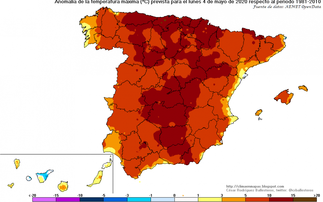 Arranque del mes de mayo 2020 con temperaturas de pleno verano