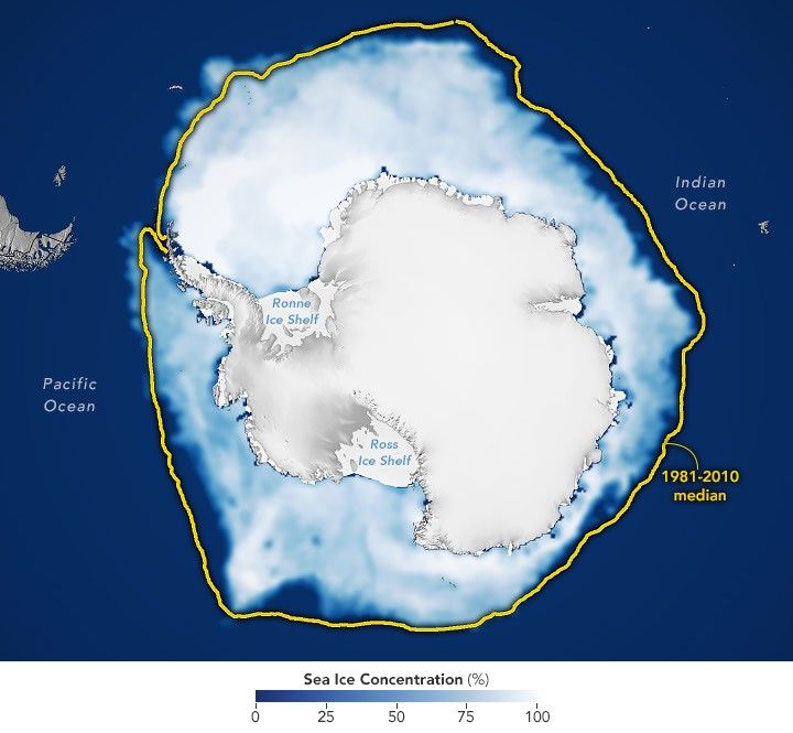 Tercera banquisa antártica más baja del registro