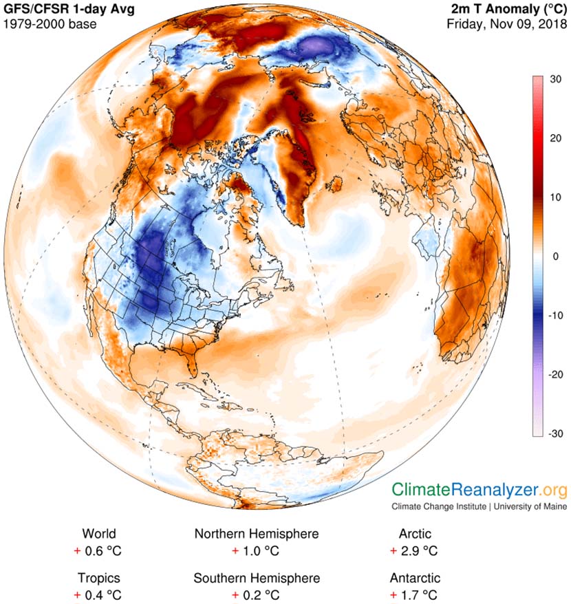 Marcados desajustes térmicos en el Hemisferio Norte