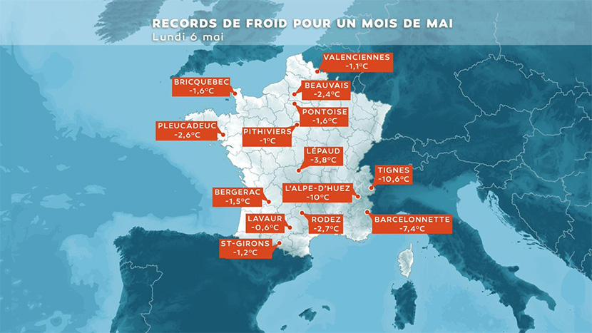 Récords de frío batidos para un mes de mayo en Francia