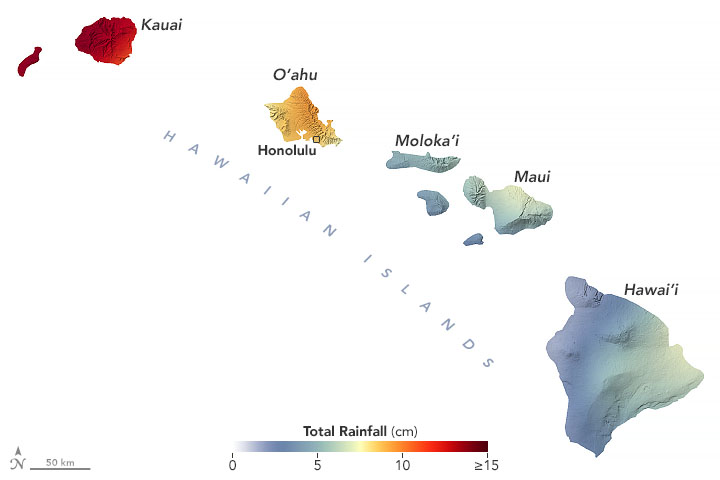 Lluvias torrenciales e inundaciones asolan las Hawái