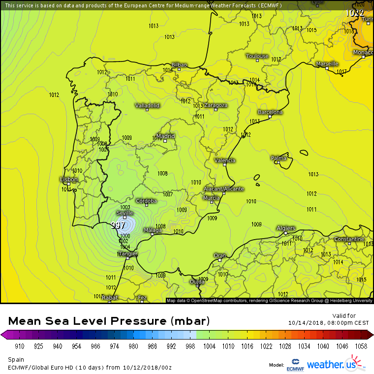 Leslie podría tocar tierra entre Andalucía y Galicia el domingo