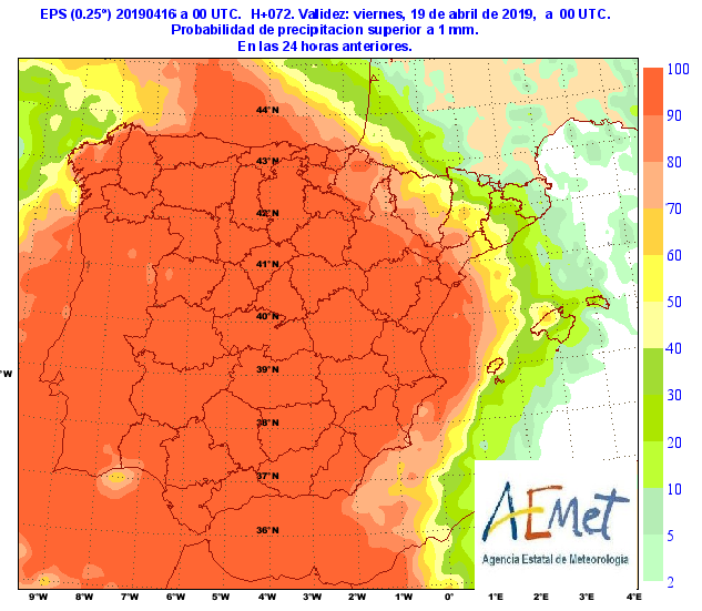 Pronóstico más detallado de lluvia para las próximas horas