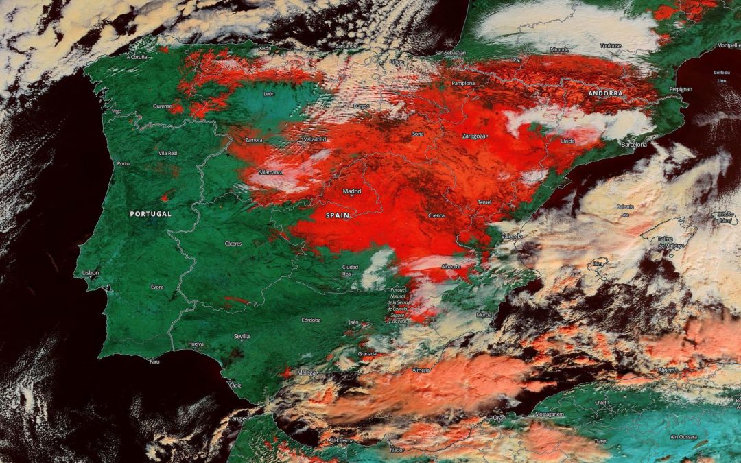 Una España nevada y congelada a 12 de enero de 2021