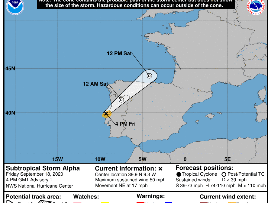 Última hora: el Invest 99L toca tierra como tormenta subtropical Alfa