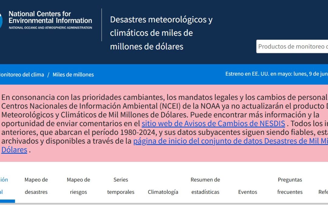 Trump retira la base de datos de desastres meteorológicos