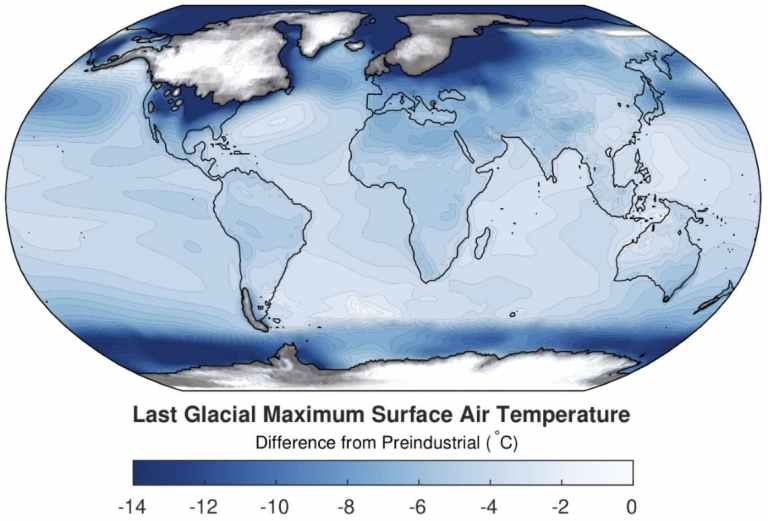 ¿Cuánto bajó la temperatura en la Edad de Hielo?